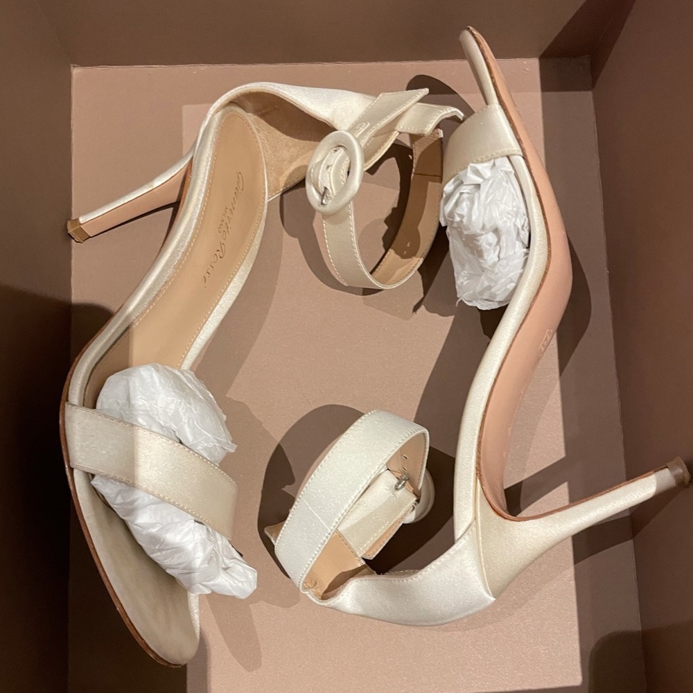 Gianvito Rossi white satin wedding shoes